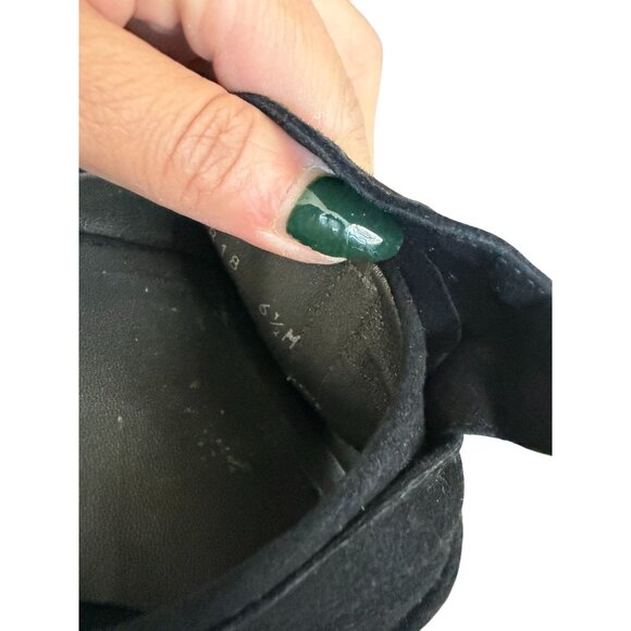 STUART WEITZMAN Black Suede Bow Sandals Heels Size 6.5 - Picture 4 of 11